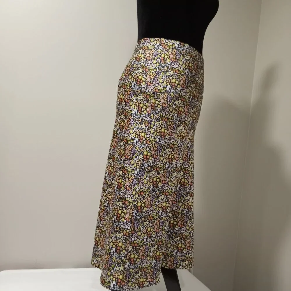 LOFT MULTICOLOURED FLORAL PRINT A-LINE SKIRT WOMEN SIZE M - Picture 6 of 6
